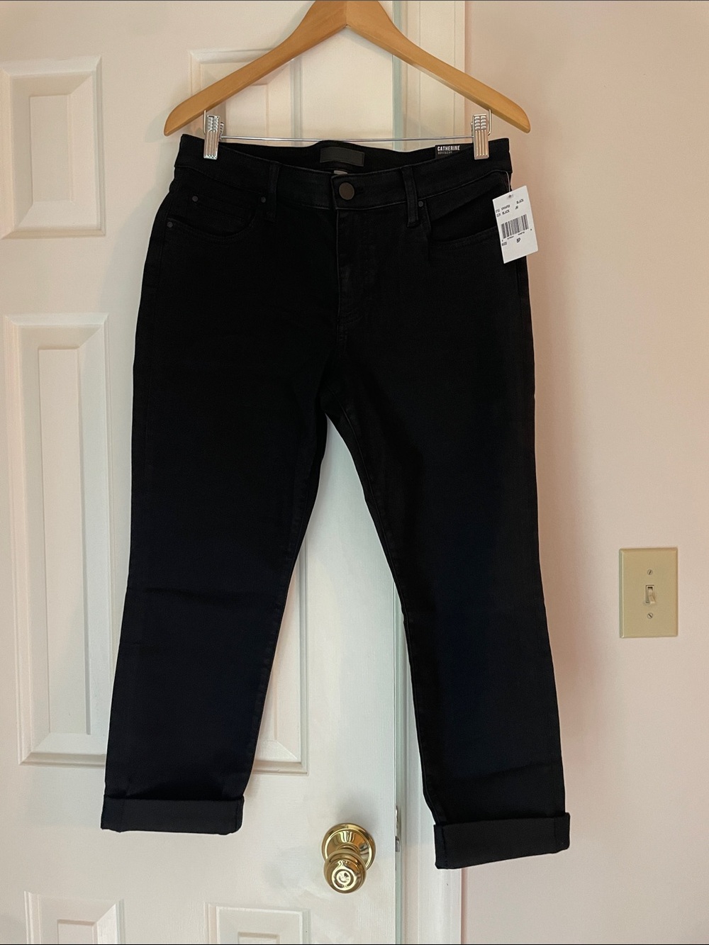 Kut from the Kloth Catherine Black Rolled Cuff Boyfriend Jeans